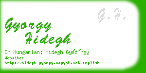 gyorgy hidegh business card